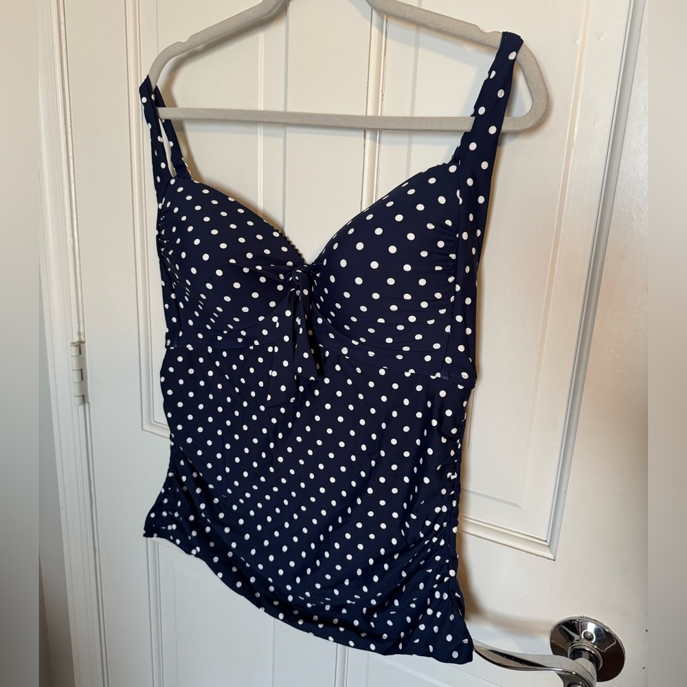 Stylish Navy Polka Dot Swim Camisole